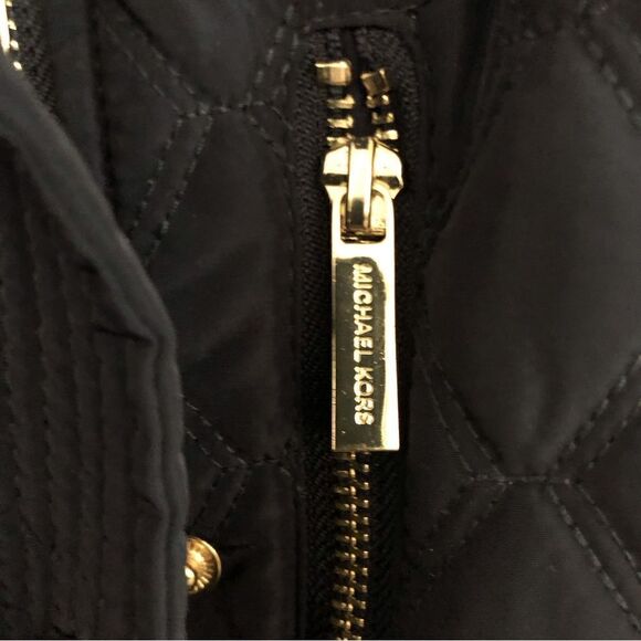 Michael Kors Navy Quilted Puffer Coat - Picture 3 of 5